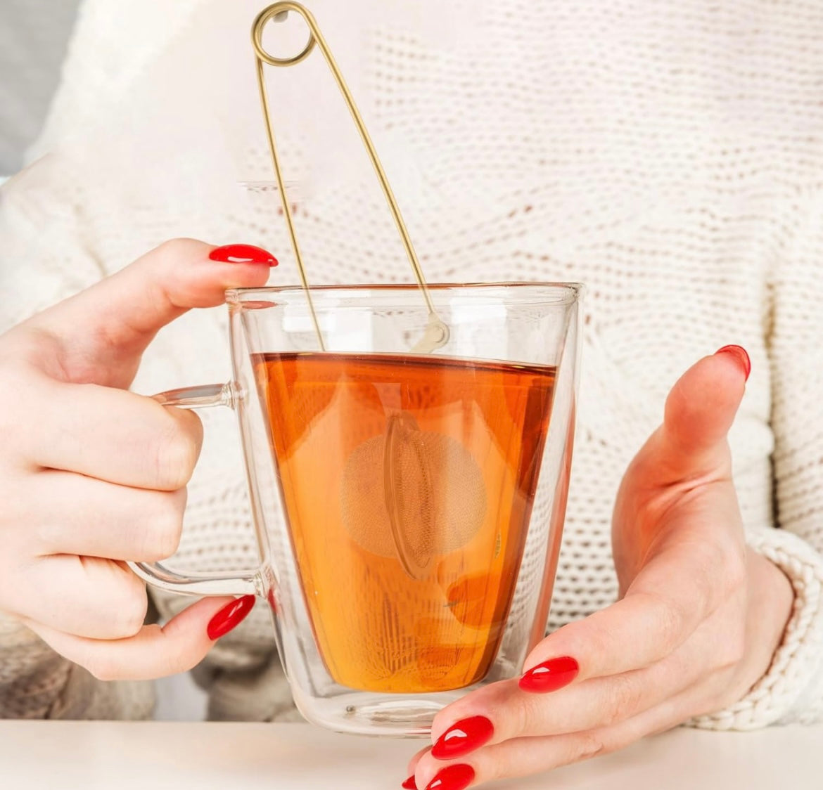 Infusor de té de hojas sueltas de pinza